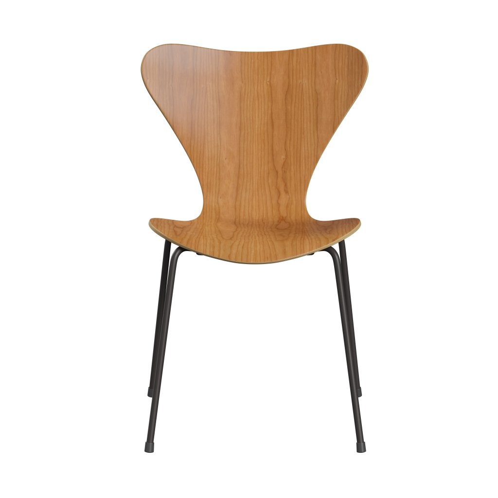 Fritz Hansen 3107 Shell Chair, Warm Graphite/Cherry Lacquered Veneer