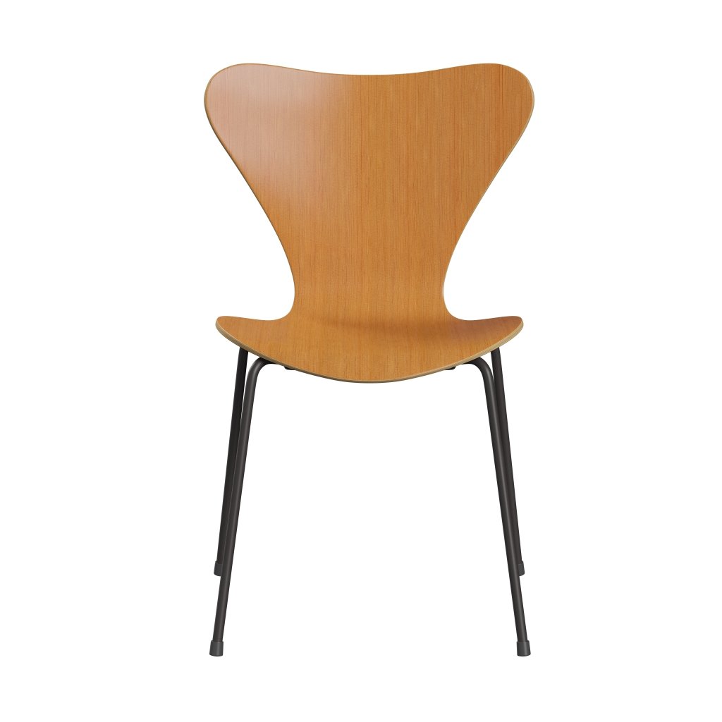Fritz Hansen 3107 Shell Chair, Warm Graphite/Oregon Pine Lacquered Veneer