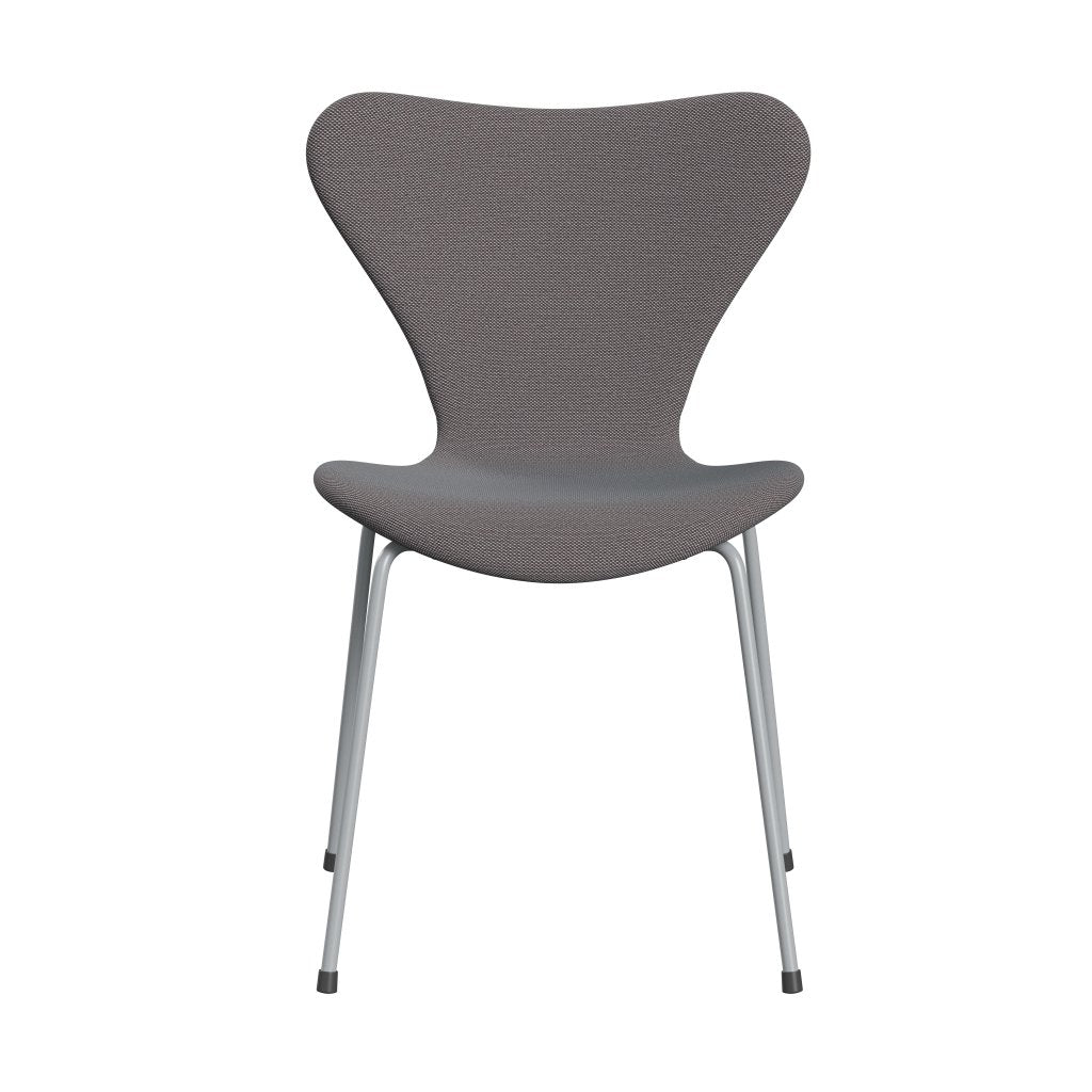 Fritz Hansen 3107 stol helt vadderad, silvergrå/stålcuttrio blekblå/brun/svart