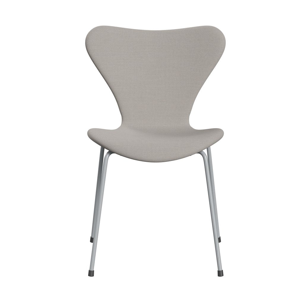 Fritz Hansen 3107 stol helt vadderad, silvergrå/stålcuttrio vit & grå