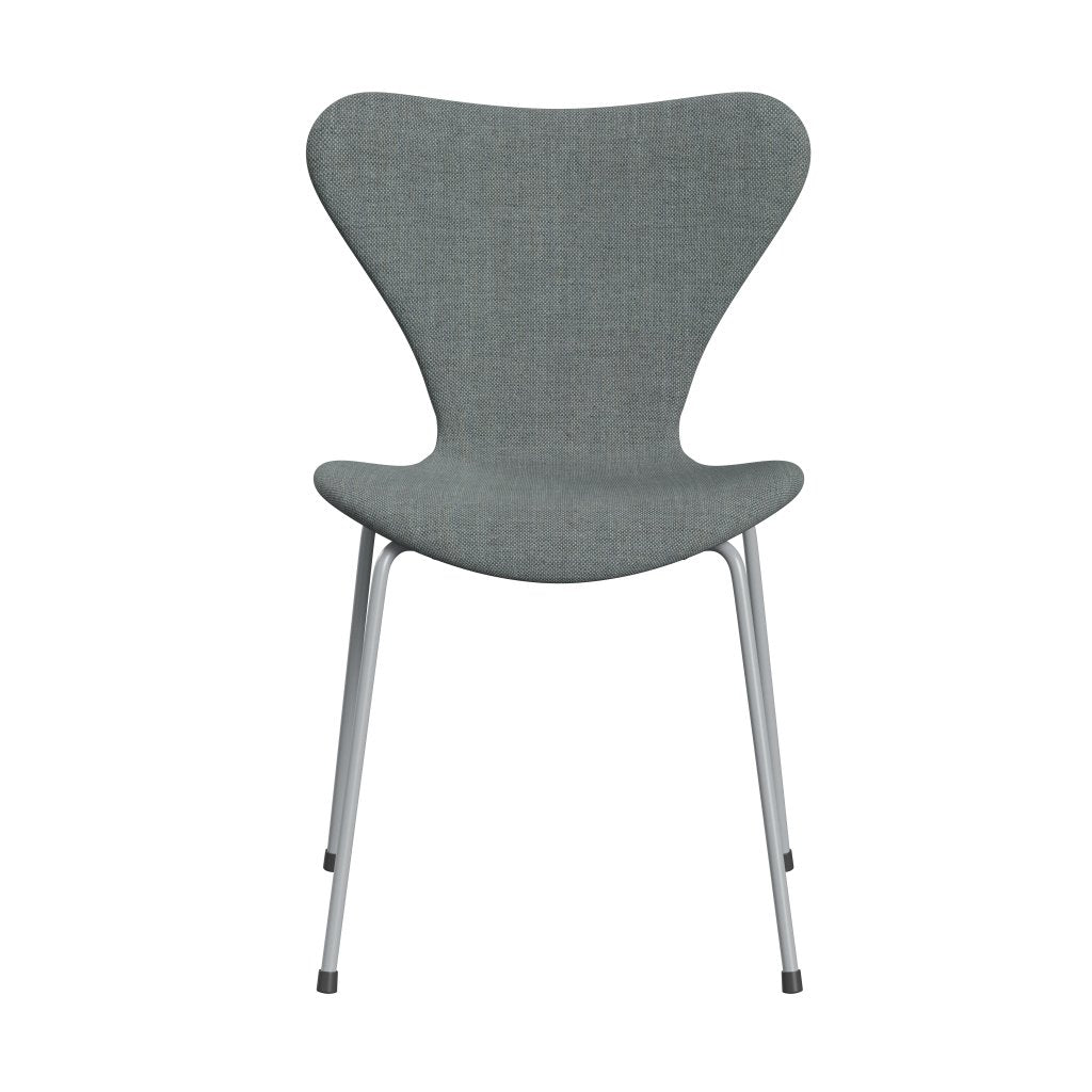 Fritz Hansen 3107 stol helt vadderad, silvergrå/sunniva 2 grå/blekgrön