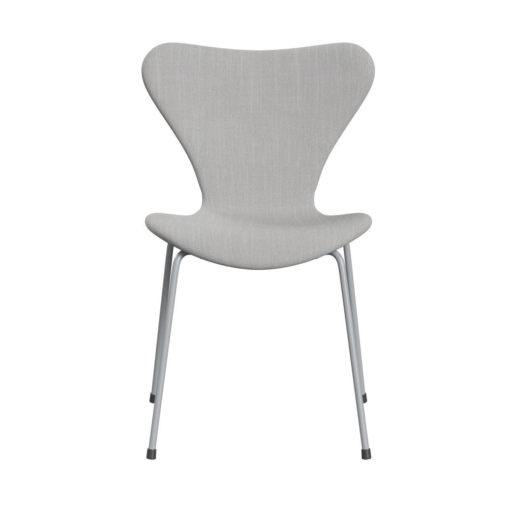 Fritz Hansen 3107 stol helt vadderad, silvergrå/sunniva 2 naturlig/ljusgrå