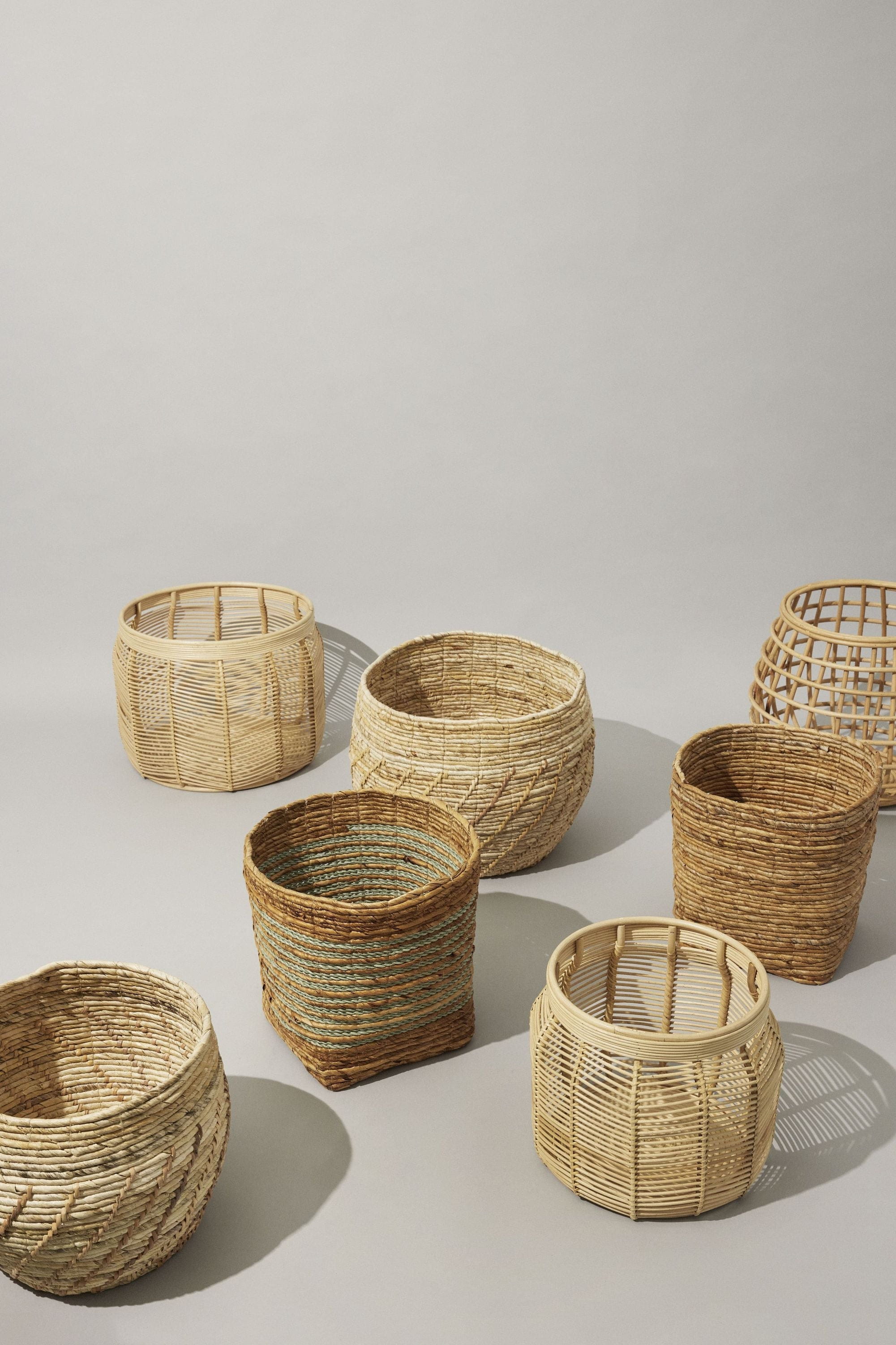 Hübsch Gentle Basket Nature Set med 2