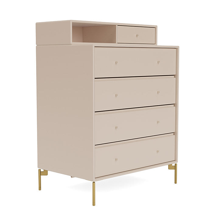 Montana Keep Chest Of Drawers With Legs, Clay/Brass