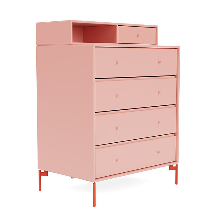 Montana Keep Chest Of Drawers With Legs, Ruby/Rosehip