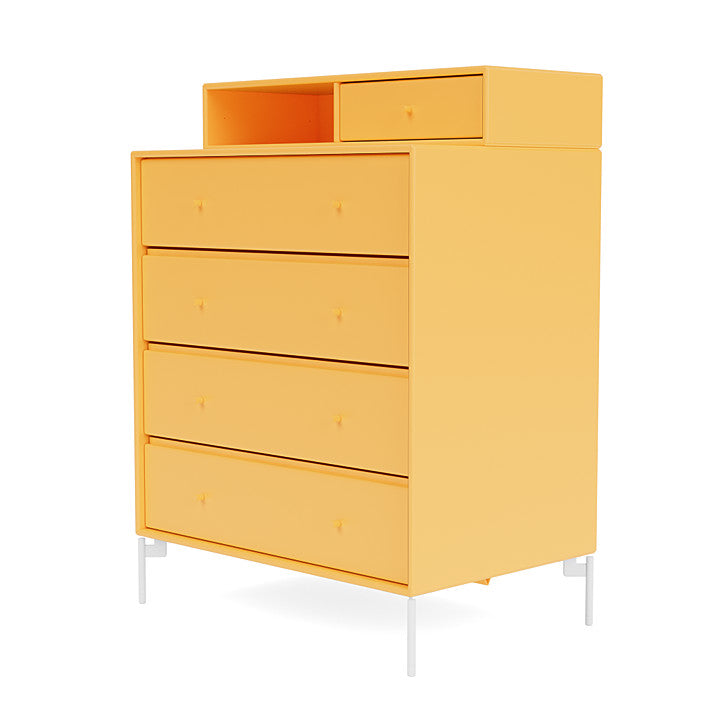 Montana Keep Chest Of Drawers With Legs, Acacia/Snow Acacia