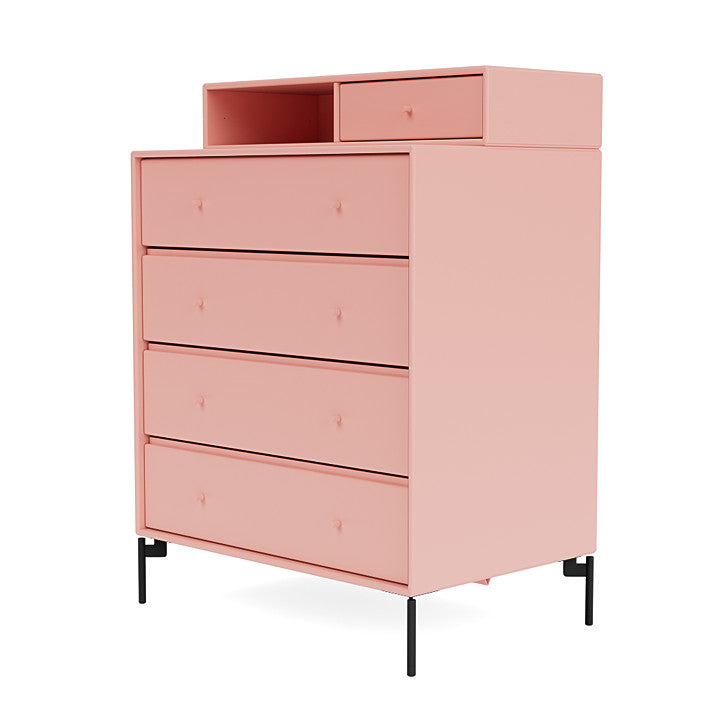 Montana Keep Chest Of Drawers With Legs, Ruby/Black