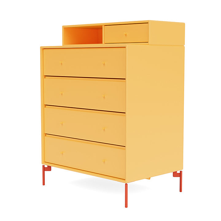 Montana Keep Chest Of Drawers With Legs, Acacia/Rosehip