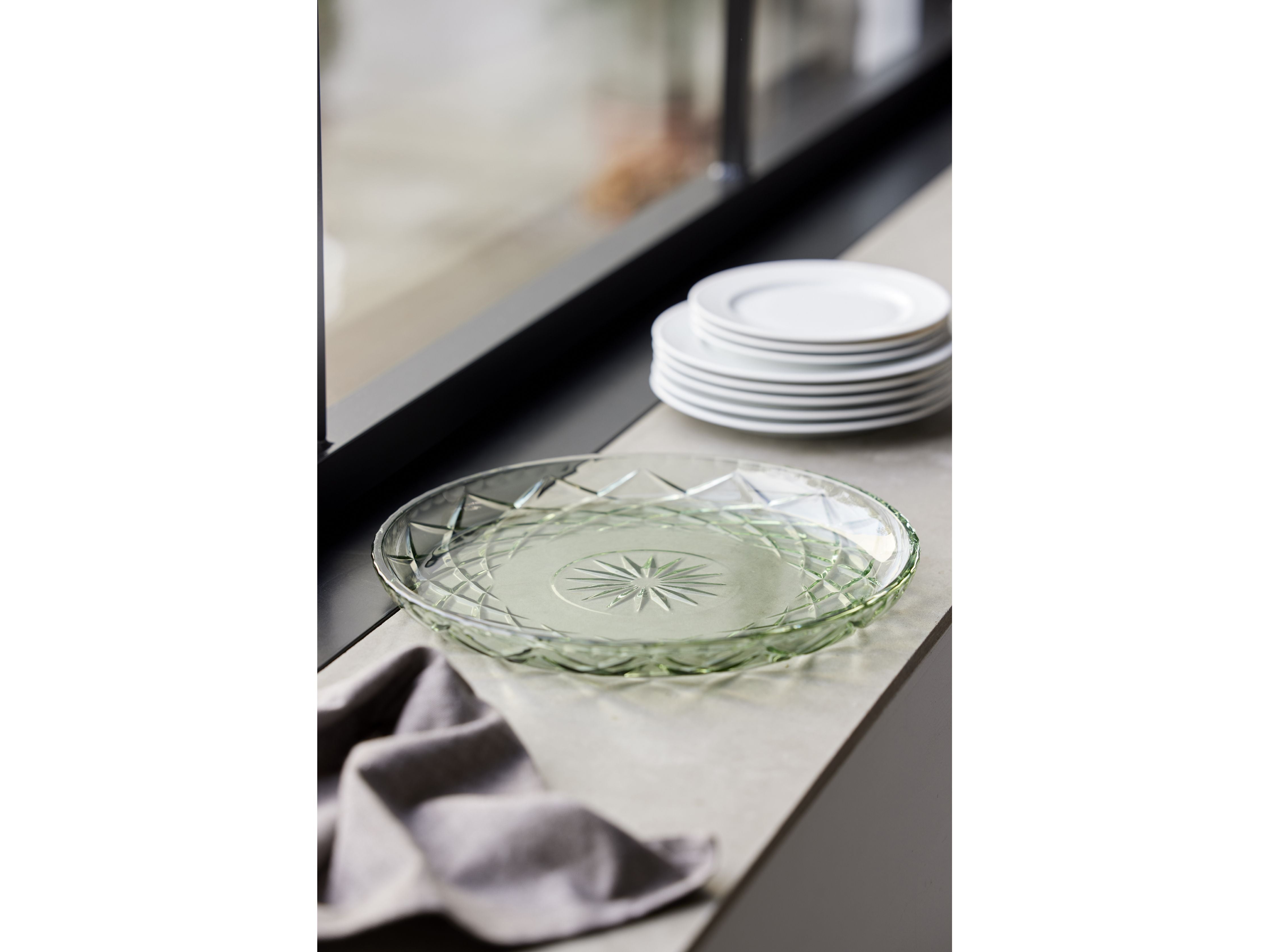 Lyngby Glas Sorrento maträtt, grön