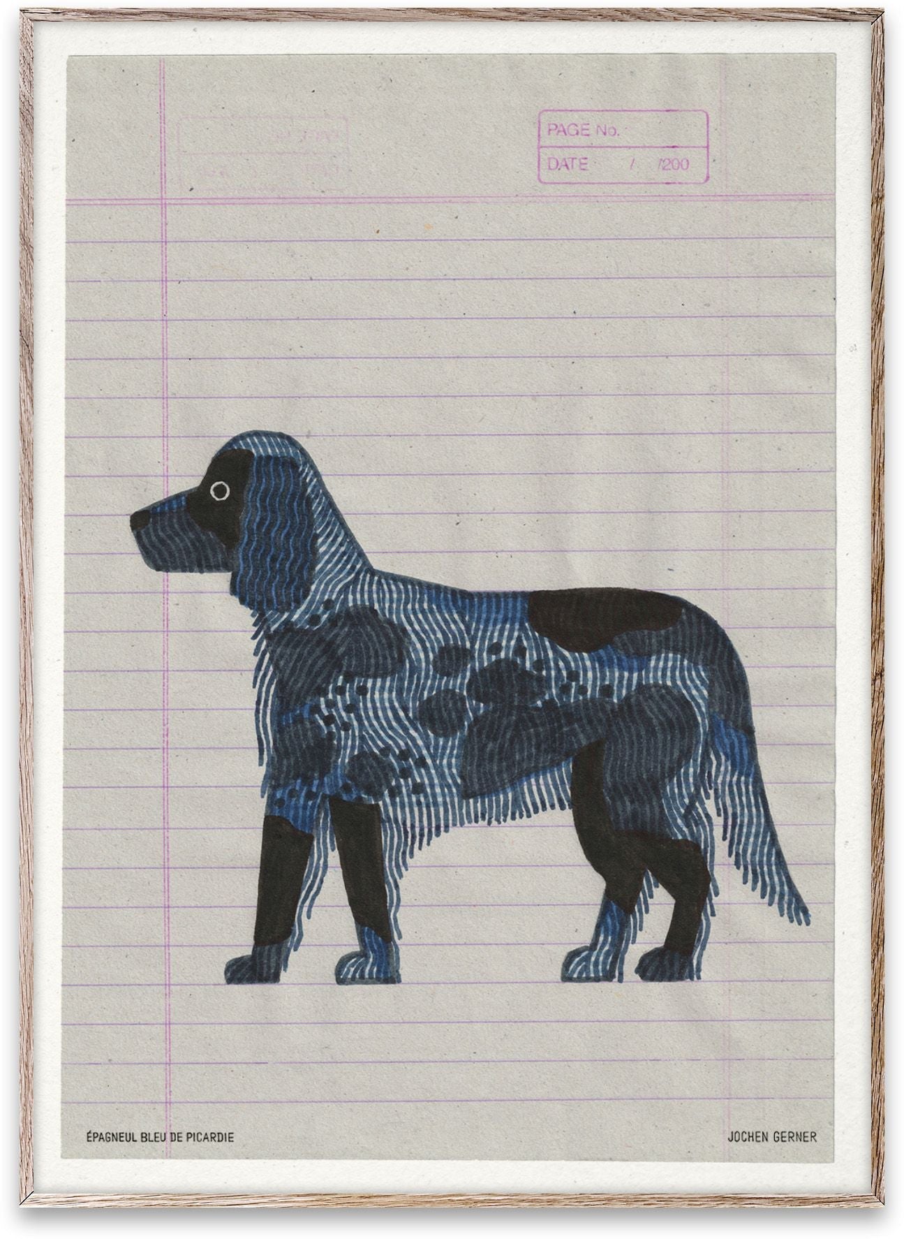 Paper Collective Dog Sketch 03 plakat, 30x40 cm