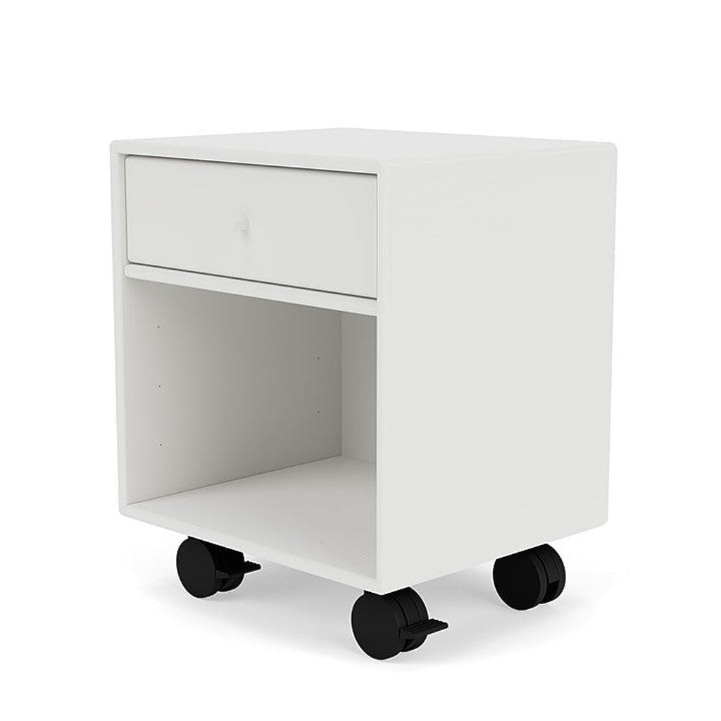 Montana Dream Bedside Table With Wheels, White