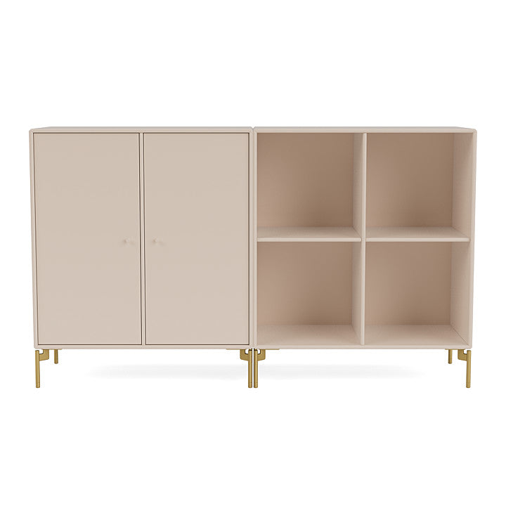 Montana Pair Classic Sideboard With Legs, Clay/Brass