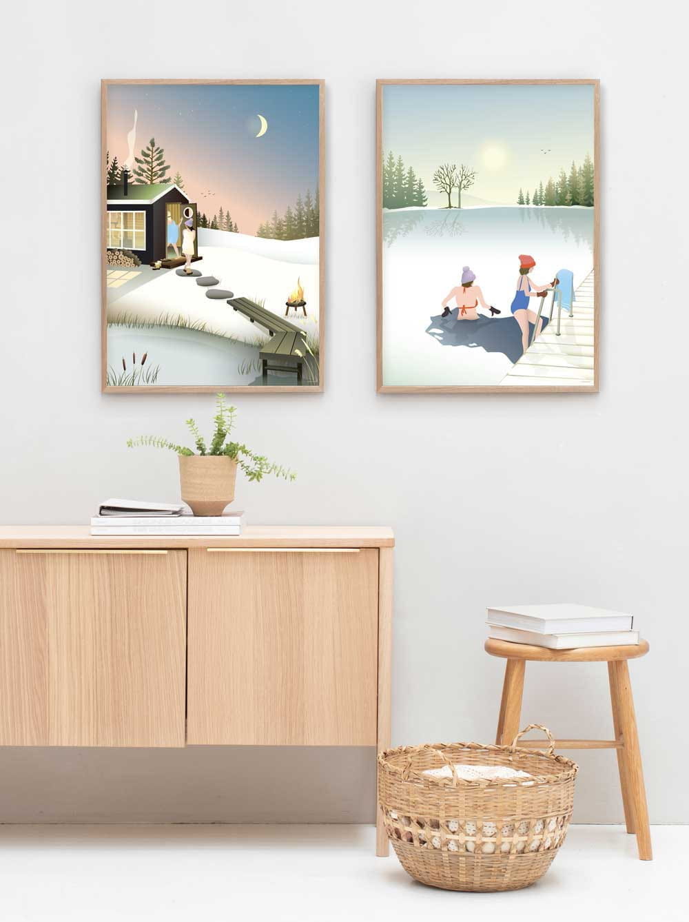Vissevasse Vinterbad Plakat, 30x40 cm